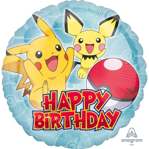 Anagram Folienballon Pokémon "Happy Birthday" 43cm/17"