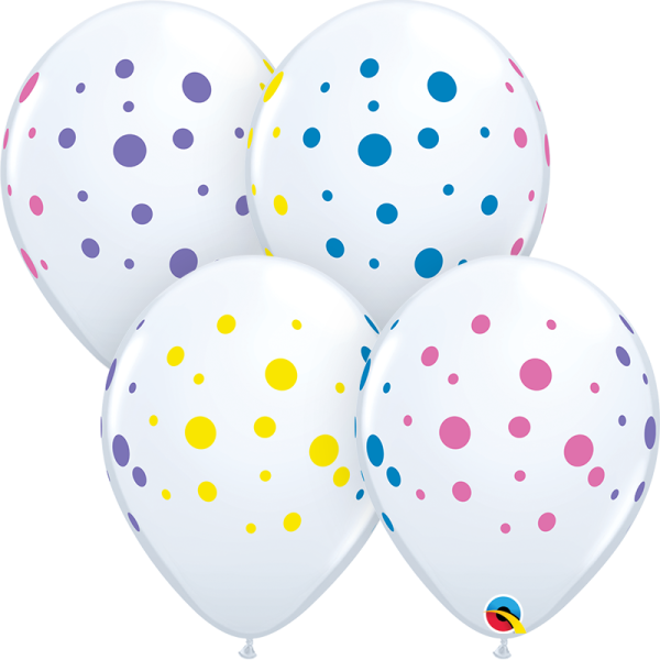 Qualatex Latexballon Colour Dots 28cm/11" 50 Stück