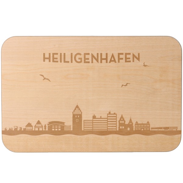 Goodtimes Frühstücksbrett Skyline Heiligenhafen 23cm x 15cm x 1cm