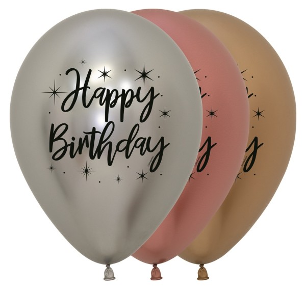 Sempertex Latexballon Happy Birthday Radiant Reflex 30cm/12" 25 Stück