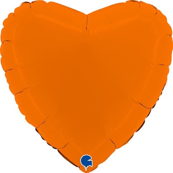 Grabo Folienballon Heart Matte Orange 45cm/18" (unverpackt)