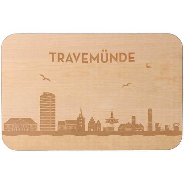 Goodtimes Frühstücksbrett Skyline Travemünde 23cm x 15cm x 1cm