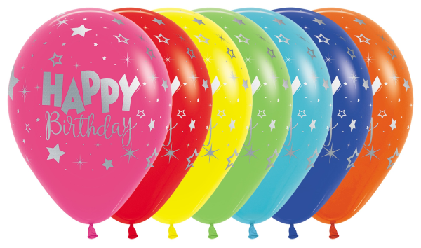 Sempertex Latexballon Happy Birthday Fantasy 30cm/12" 25 Stück