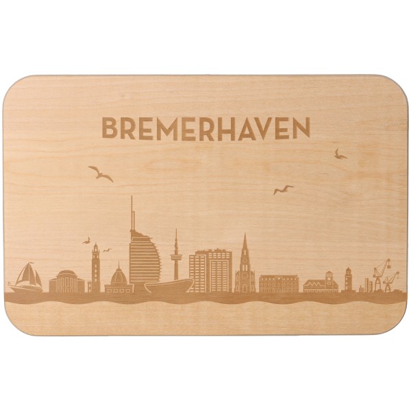 Goodtimes Frühstücksbrett Skyline Bremerhaven 23cm x 15cm x 1cm