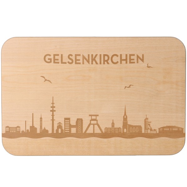 Goodtimes Frühstücksbrett Skyline Gelsenkirchen 23cm x 15cm x 1cm