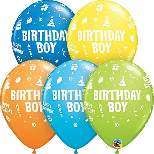 Qualatex Latexballon Birthday Boy Assortement 28cm/11" 25 Stück