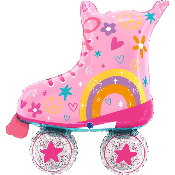 Grabo Folienballon Shape Pink Roller Skates 85cm/33"