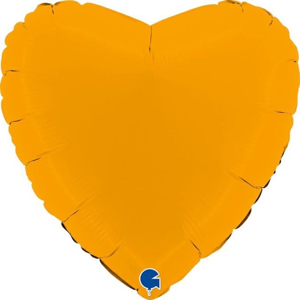 Grabo Folienballon Heart Matte Mustard 45cm/18" (unverpackt)