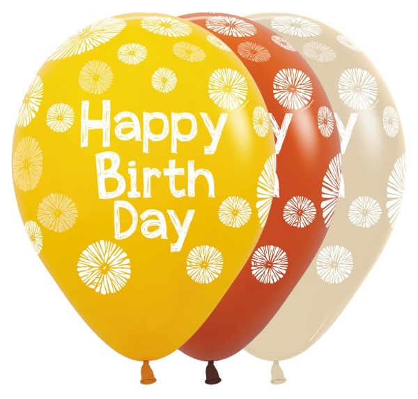 Sempertex Latexballon Happy Birthday Citrus Orange 30cm/12" 25 Stück