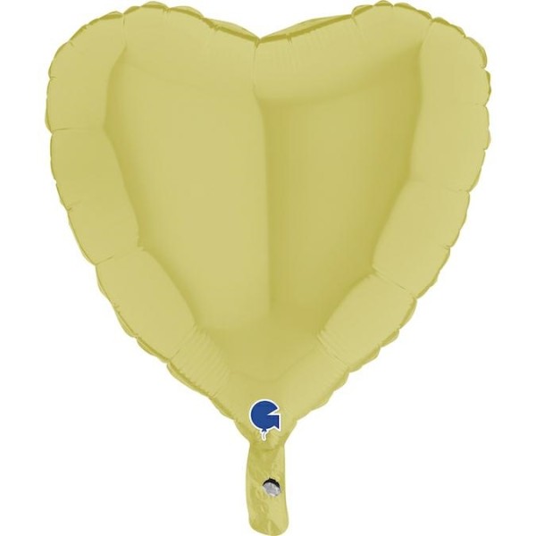 Grabo Folienballon Heart Matte Yellow 45cm/18" (unverpackt)