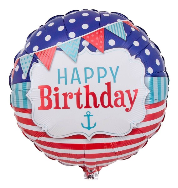 Qualatex Folienballon "Happy Birthday" Anker 45cm/18"